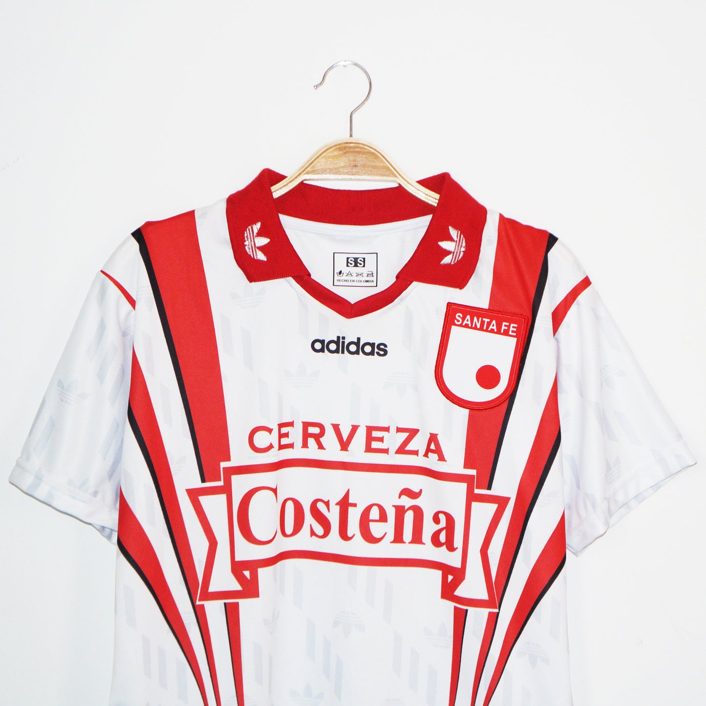 Camiseta Independiente Santa Fe Blanca Rayas Adidas Alternativa 1996