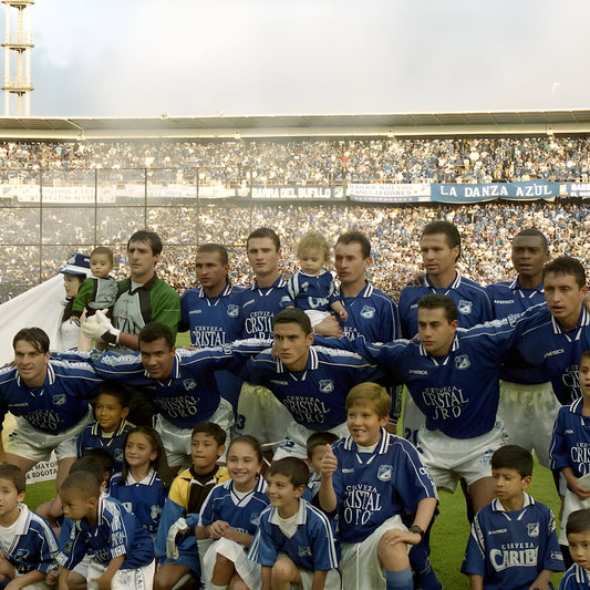 Camiseta Millonarios Cristal Oro Azul